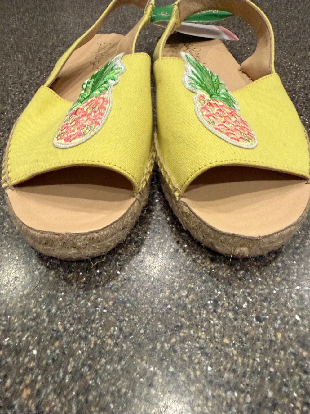 Lilly Pulitzer Yellow Pineapple Patch Slingback Espadrilles